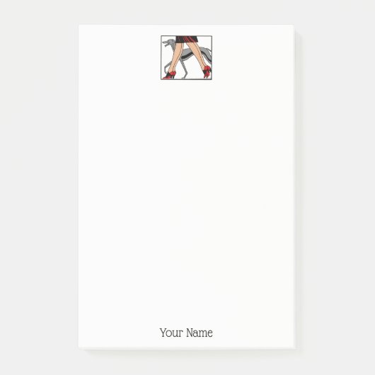 脚アールデコ女性グレイハウンドウィペット犬R ポストイット (正面)