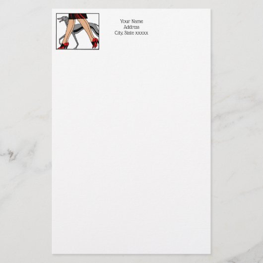 脚アールデコ女性グレイハウンドウィペット犬R 便箋 (正面)