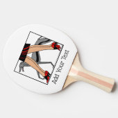 脚アールデコ女性グレイハウンドウィペット犬R 卓球ラケット (横)