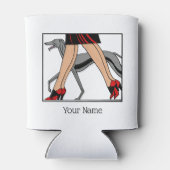 脚アールデコ女性グレイハウンドウィペット犬R 缶クーラー (裏面)