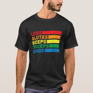 脚グルテビスコップ四頭筋クワッドLGBTQ Tシャツ
