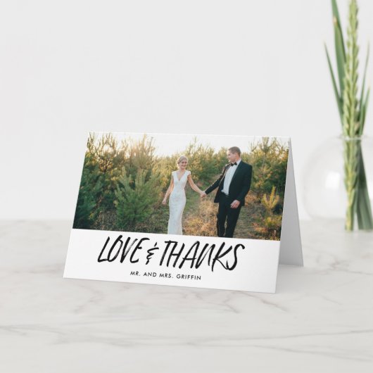 脚モダン本の結婚写真ありがとうノートカード サンキューカード (正面)