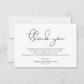 脚モダン本悔やみや弔慰ありがとうご葬儀用カード サンキューカード (正面)