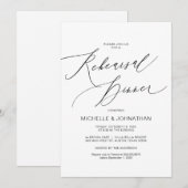 脚モダン本、黒、リ結婚ハーサルディナー 招待状 (正面/裏面)