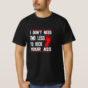 脚切断シャツおもしろいユーモア切断支援 Tシャツ