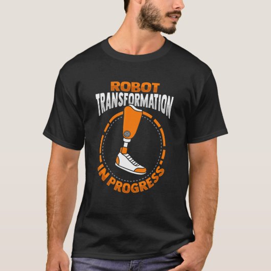 脚切断用ロボットアンプテジョーク足義足 Tシャツ (正面)