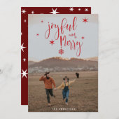 脚本お洒落と楽しいクリスマス写真 招待状 (正面/裏面)