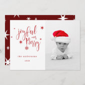 脚本お洒落と楽しいクリスマス写真 招待状 (正面/裏面)