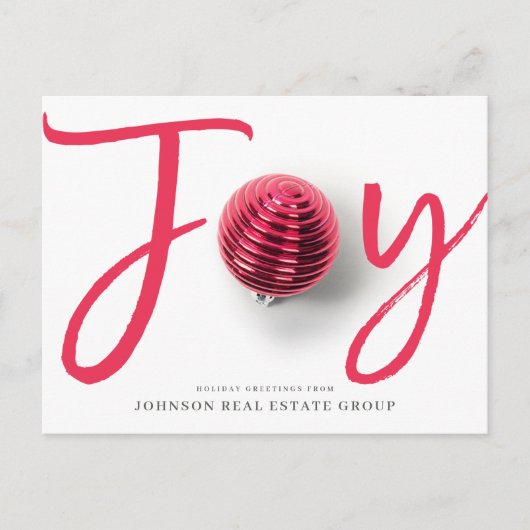 脚本とオーナメントの喜び |休日の挨拶 シーズンポストカード (正面)