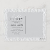 脚本と幾何学的40歳の誕生日 ポストカード (裏面)