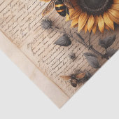 脚本に蜂が付いた大きなひまわり 薄葉紙 (詳細)
