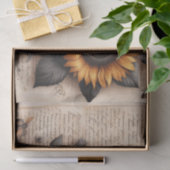 脚本に蜂が付いた大きなひまわり 薄葉紙 (ギフト)