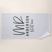 脚本の手書きミスター結婚ズ・ハネムーン ビーチタオル (正面)