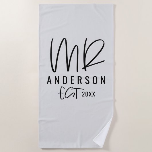 脚本の手書きミスター結婚ズ・ハネムーン ビーチタオル (正面)