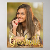 脚本はっきりした大学院写真卒業パーティー金ゴールド 箔ポスター (正面)