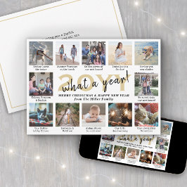 脚本を書いて一年だ12フォトコラージュ金ゴールド&ホワイト シーズンカード