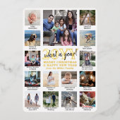 脚本を書いて一年だ15フォトコラージュとキャプション 箔シーズンカード (正面)