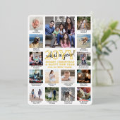 脚本を書いて一年だ15フォトコラージュとキャプション 箔シーズンカード (立ち正面)