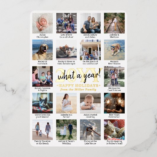 脚本を書いて一年だ18フォトコラージュとキャプション 箔シーズンカード (正面)