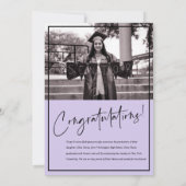 脚本を紫色で卒業する 案内状 (裏面)