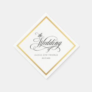 脚本エレガントが盛り上がる結婚 スタンダードカクテルナプキン