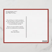 脚本エレガントが華やかな赤いメリークリスマス 箔シーズンポストカード (裏面)