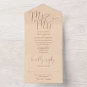 脚本エレガントのソフトピーチ氏とミセス結婚 オールインワン招待状 (内側)