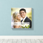 脚本エレガントの先生ミセス結婚ズの日付 |大事な行事 キャンバスプリント (インサイチュ (ウッドフロア))