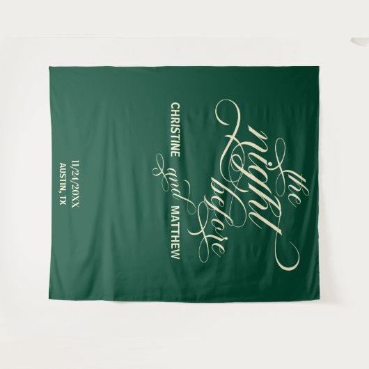 脚本エレガントティール（緑がかった色）前夜の背景 タペストリー (正面(横))