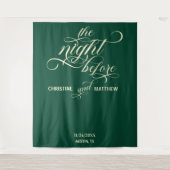 脚本エレガントティール（緑がかった色）前夜の背景 タペストリー (正面)