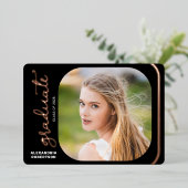 脚本エレガントバラ金ゴールド2写真卒業パーティー 箔招待状 (立ち正面)