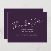 脚本エレガントブライダルシャワー紫梅 サンキューカード (正面/裏面)