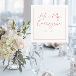 脚本エレガントモダンMr.Pink結婚. スタンダードカクテルナプキン