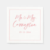 脚本エレガントモダンMr.Pink結婚. スタンダードカクテルナプキン (正面)