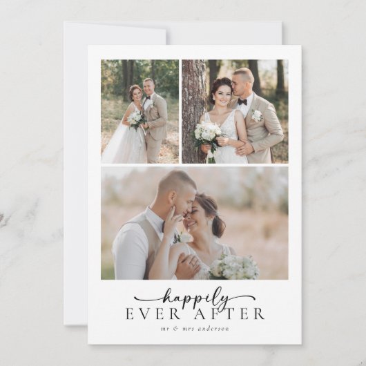 脚本エレガント写真の後ずっと楽し結婚く サンキューカード (正面)