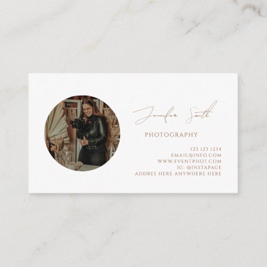 脚本エレガント撮影カスタム写真保 名刺 (裏面)