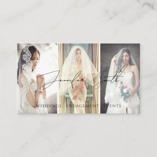 脚本エレガント撮影カスタム写真保 名刺 (正面)