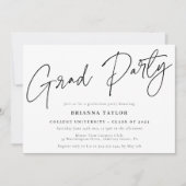 脚本エレガント白黒卒業パーティー 招待状 (正面)