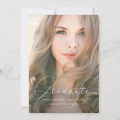 脚本エレガント赤面写真卒業パーティー 招待状 (正面)