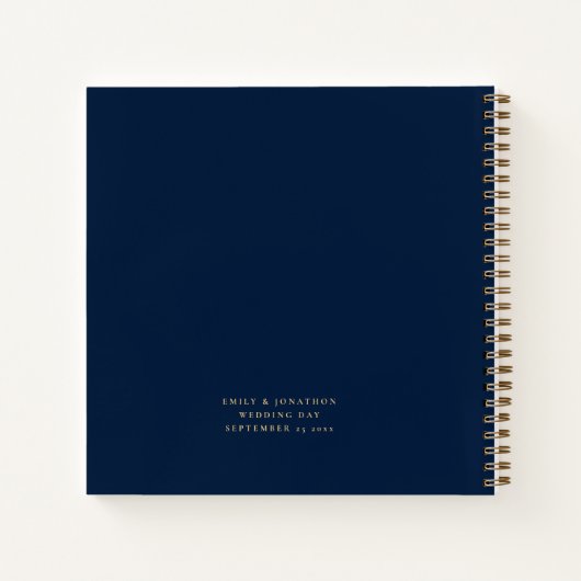 脚本エレガントMr.Mrs. Navy金ゴールド結婚ゲストブック ノートブック (裏面)