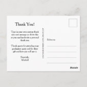 脚本カジュアルと写真の卒業ありがとう ポストカード (裏面)