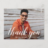 脚本カジュアルと写真の卒業ありがとう ポストカード (正面)