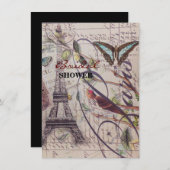 脚本カントフランスのリーバタフライパリエッフェルタワー 招待状 (正面/裏面)