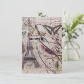脚本カントフランスのリーバタフライパリエッフェルタワー 招待状 (スタンド正面)
