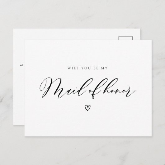 脚本シンプルは私のメイド・オブ・オーナー(花嫁付き添い人)カード ポストカード (正面/裏面)