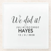 脚本シンプルを書いた！結婚式の引き出物コースター ガラスコースター (正面)