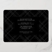 脚本シンプル金ゴールド卒業 箔招待状 (裏面)