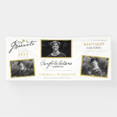 脚本スタイリッシュ卒業生3写真卒業パーティー 横断幕 (横)