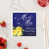 脚本タイポグラフィバラフローラ海軍 スタンダードカクテルナプキン (インサイチュ)