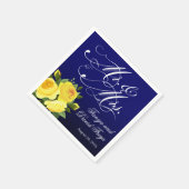 脚本タイポグラフィバラフローラ海軍 スタンダードカクテルナプキン (角)